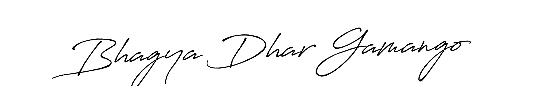 How to make Bhagya Dhar Gamango name signature. Use Antro_Vectra_Bolder style for creating short signs online. This is the latest handwritten sign. Bhagya Dhar Gamango signature style 7 images and pictures png