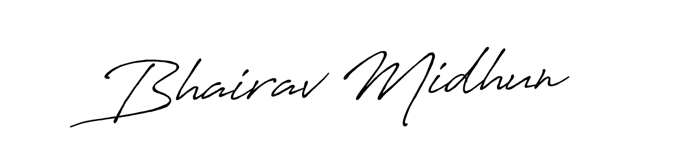 Make a beautiful signature design for name Bhairav Midhun. With this signature (Antro_Vectra_Bolder) style, you can create a handwritten signature for free. Bhairav Midhun signature style 7 images and pictures png