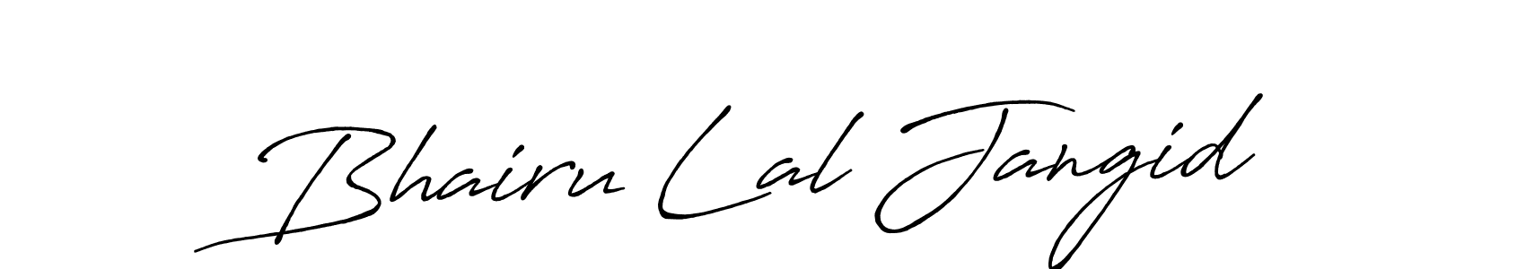 How to make Bhairu Lal Jangid name signature. Use Antro_Vectra_Bolder style for creating short signs online. This is the latest handwritten sign. Bhairu Lal Jangid signature style 7 images and pictures png