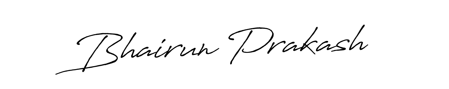 Create a beautiful signature design for name Bhairun Prakash. With this signature (Antro_Vectra_Bolder) fonts, you can make a handwritten signature for free. Bhairun Prakash signature style 7 images and pictures png