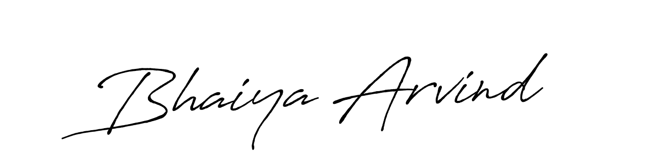 Make a beautiful signature design for name Bhaiya Arvind. With this signature (Antro_Vectra_Bolder) style, you can create a handwritten signature for free. Bhaiya Arvind signature style 7 images and pictures png