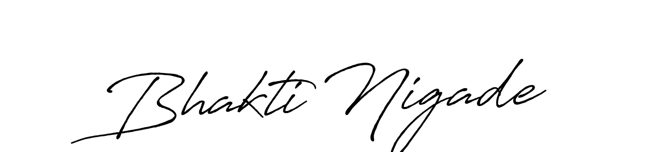 How to make Bhakti Nigade name signature. Use Antro_Vectra_Bolder style for creating short signs online. This is the latest handwritten sign. Bhakti Nigade signature style 7 images and pictures png