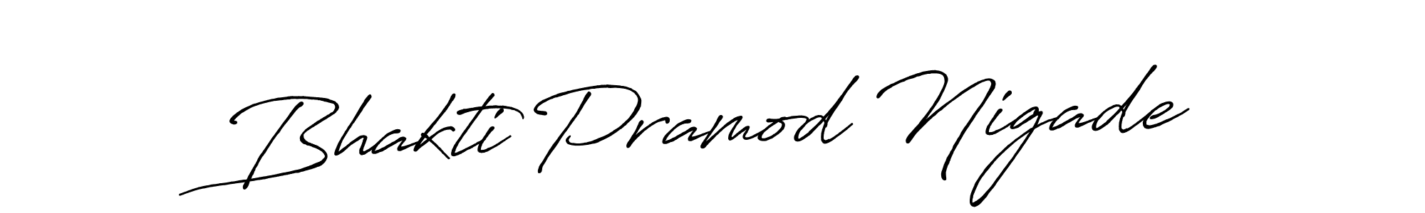 Make a beautiful signature design for name Bhakti Pramod Nigade. With this signature (Antro_Vectra_Bolder) style, you can create a handwritten signature for free. Bhakti Pramod Nigade signature style 7 images and pictures png
