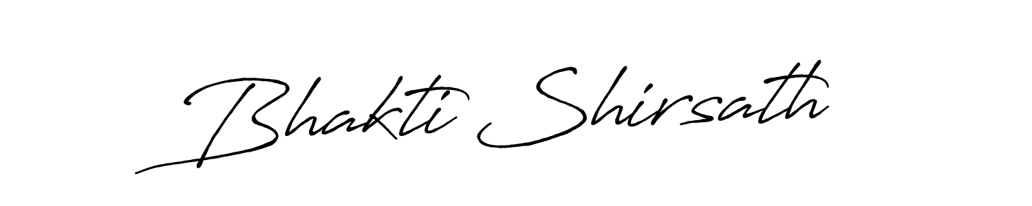 Create a beautiful signature design for name Bhakti Shirsath. With this signature (Antro_Vectra_Bolder) fonts, you can make a handwritten signature for free. Bhakti Shirsath signature style 7 images and pictures png