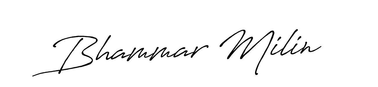 if you are searching for the best signature style for your name Bhammar Milin. so please give up your signature search. here we have designed multiple signature styles  using Antro_Vectra_Bolder. Bhammar Milin signature style 7 images and pictures png