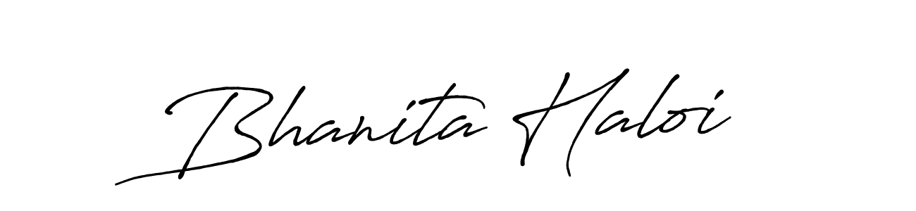 Create a beautiful signature design for name Bhanita Haloi. With this signature (Antro_Vectra_Bolder) fonts, you can make a handwritten signature for free. Bhanita Haloi signature style 7 images and pictures png