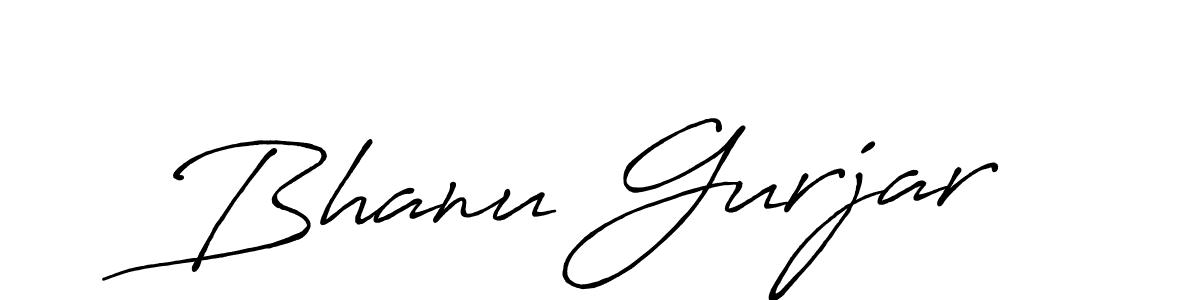 How to make Bhanu Gurjar name signature. Use Antro_Vectra_Bolder style for creating short signs online. This is the latest handwritten sign. Bhanu Gurjar signature style 7 images and pictures png