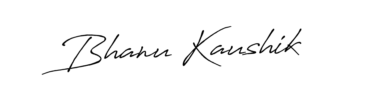 Design your own signature with our free online signature maker. With this signature software, you can create a handwritten (Antro_Vectra_Bolder) signature for name Bhanu Kaushik. Bhanu Kaushik signature style 7 images and pictures png