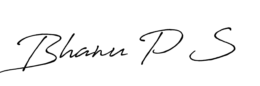 Use a signature maker to create a handwritten signature online. With this signature software, you can design (Antro_Vectra_Bolder) your own signature for name Bhanu P S. Bhanu P S signature style 7 images and pictures png