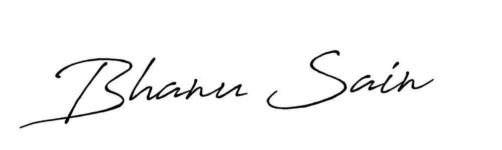 How to make Bhanu Sain name signature. Use Antro_Vectra_Bolder style for creating short signs online. This is the latest handwritten sign. Bhanu Sain signature style 7 images and pictures png