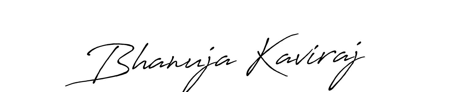 Make a beautiful signature design for name Bhanuja Kaviraj. With this signature (Antro_Vectra_Bolder) style, you can create a handwritten signature for free. Bhanuja Kaviraj signature style 7 images and pictures png