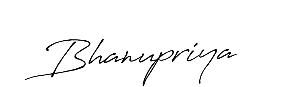 Make a beautiful signature design for name Bhanupriya. With this signature (Antro_Vectra_Bolder) style, you can create a handwritten signature for free. Bhanupriya signature style 7 images and pictures png