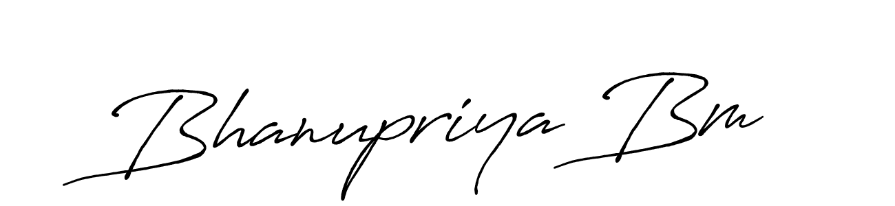 Use a signature maker to create a handwritten signature online. With this signature software, you can design (Antro_Vectra_Bolder) your own signature for name Bhanupriya Bm. Bhanupriya Bm signature style 7 images and pictures png