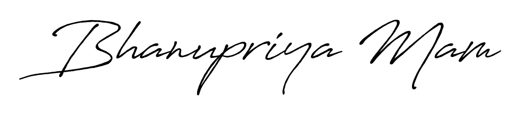 Personalize your online presence with Bhanupriya Mam signature rendered in elegant Antro_Vectra_Bolder font. Great for website footers and blogs. Bhanupriya Mam signature style 7 images and pictures png