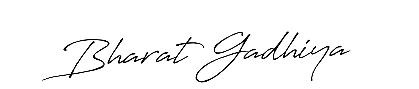 How to make Bharat Gadhiya name signature. Use Antro_Vectra_Bolder style for creating short signs online. This is the latest handwritten sign. Bharat Gadhiya signature style 7 images and pictures png