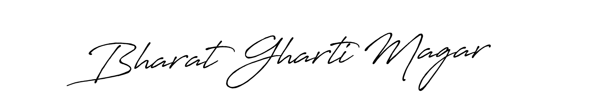 How to make Bharat Gharti Magar name signature. Use Antro_Vectra_Bolder style for creating short signs online. This is the latest handwritten sign. Bharat Gharti Magar signature style 7 images and pictures png