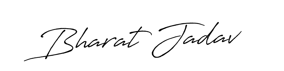 How to make Bharat Jadav name signature. Use Antro_Vectra_Bolder style for creating short signs online. This is the latest handwritten sign. Bharat Jadav signature style 7 images and pictures png