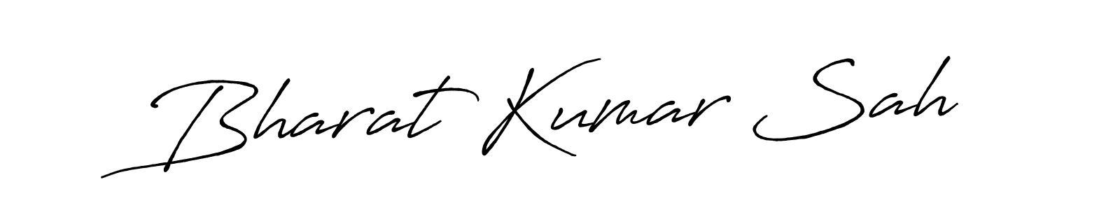 How to make Bharat Kumar Sah name signature. Use Antro_Vectra_Bolder style for creating short signs online. This is the latest handwritten sign. Bharat Kumar Sah signature style 7 images and pictures png