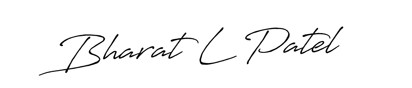 How to make Bharat L Patel name signature. Use Antro_Vectra_Bolder style for creating short signs online. This is the latest handwritten sign. Bharat L Patel signature style 7 images and pictures png