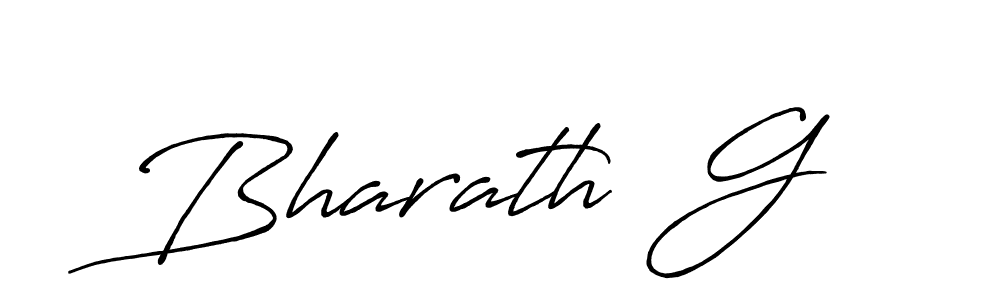 Make a beautiful signature design for name Bharath  G. With this signature (Antro_Vectra_Bolder) style, you can create a handwritten signature for free. Bharath  G signature style 7 images and pictures png