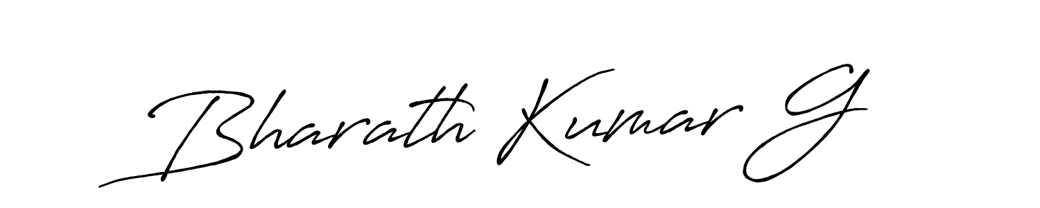 The best way (Antro_Vectra_Bolder) to make a short signature is to pick only two or three words in your name. The name Bharath Kumar G include a total of six letters. For converting this name. Bharath Kumar G signature style 7 images and pictures png