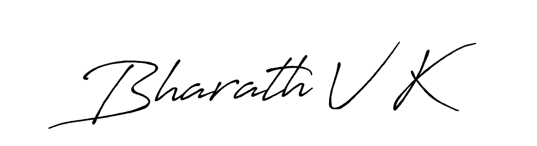 Create a beautiful signature design for name Bharath V K. With this signature (Antro_Vectra_Bolder) fonts, you can make a handwritten signature for free. Bharath V K signature style 7 images and pictures png