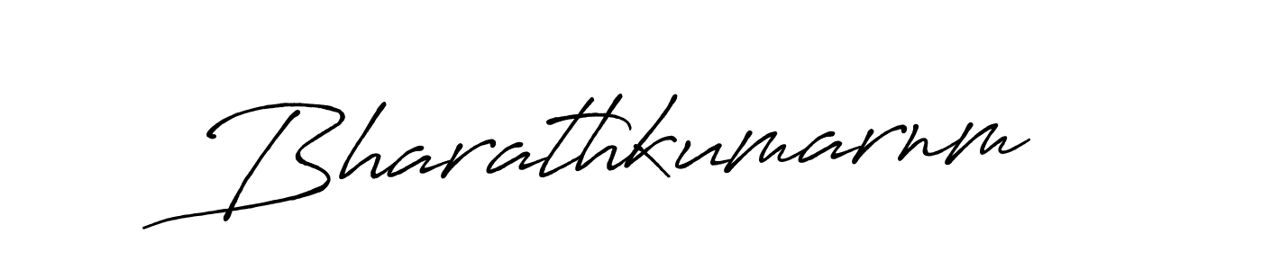 Create a beautiful signature design for name Bharathkumarnm. With this signature (Antro_Vectra_Bolder) fonts, you can make a handwritten signature for free. Bharathkumarnm signature style 7 images and pictures png