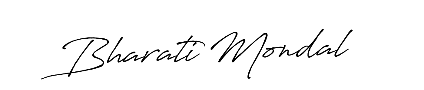Make a beautiful signature design for name Bharati Mondal. With this signature (Antro_Vectra_Bolder) style, you can create a handwritten signature for free. Bharati Mondal signature style 7 images and pictures png