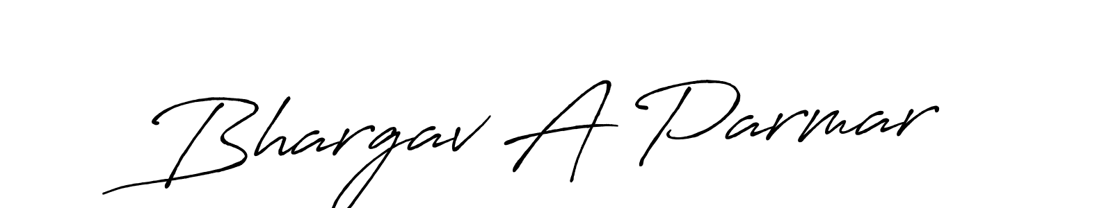 Make a beautiful signature design for name Bhargav A Parmar. With this signature (Antro_Vectra_Bolder) style, you can create a handwritten signature for free. Bhargav A Parmar signature style 7 images and pictures png