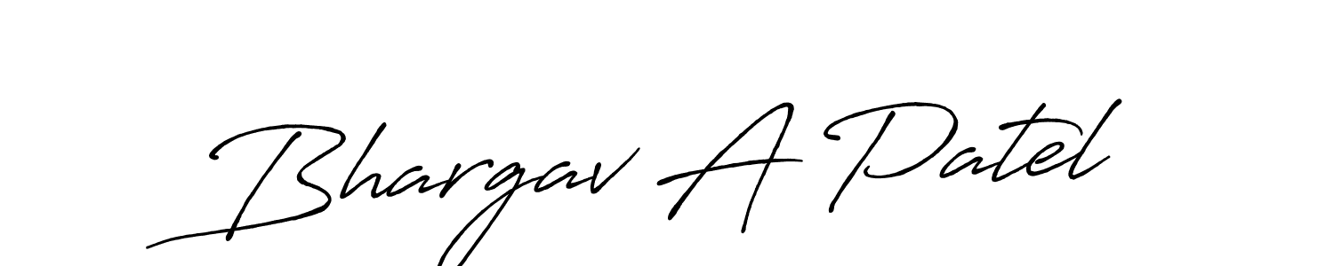 Make a beautiful signature design for name Bhargav A Patel. With this signature (Antro_Vectra_Bolder) style, you can create a handwritten signature for free. Bhargav A Patel signature style 7 images and pictures png