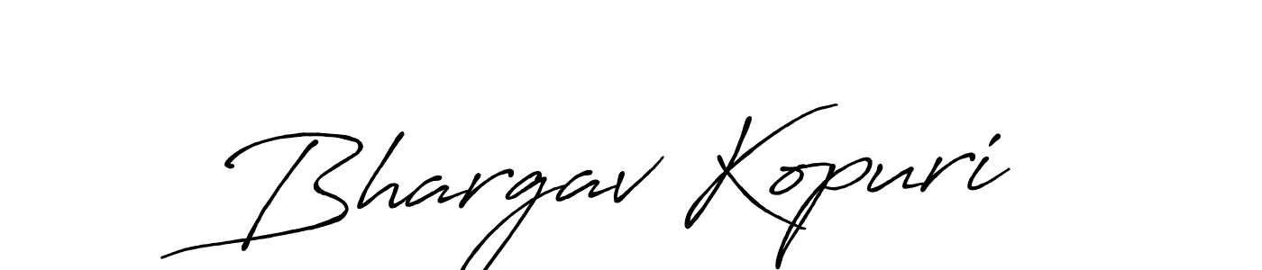 How to make Bhargav Kopuri name signature. Use Antro_Vectra_Bolder style for creating short signs online. This is the latest handwritten sign. Bhargav Kopuri signature style 7 images and pictures png