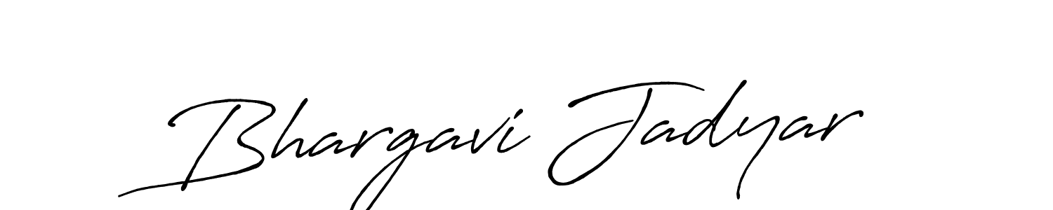 Make a beautiful signature design for name Bhargavi Jadyar. With this signature (Antro_Vectra_Bolder) style, you can create a handwritten signature for free. Bhargavi Jadyar signature style 7 images and pictures png