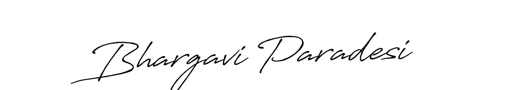 Create a beautiful signature design for name Bhargavi Paradesi. With this signature (Antro_Vectra_Bolder) fonts, you can make a handwritten signature for free. Bhargavi Paradesi signature style 7 images and pictures png