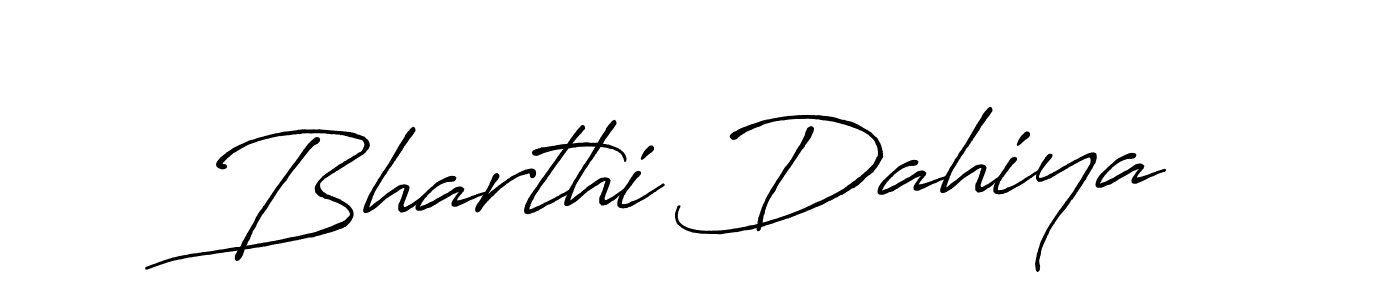How to make Bharthi Dahiya name signature. Use Antro_Vectra_Bolder style for creating short signs online. This is the latest handwritten sign. Bharthi Dahiya signature style 7 images and pictures png