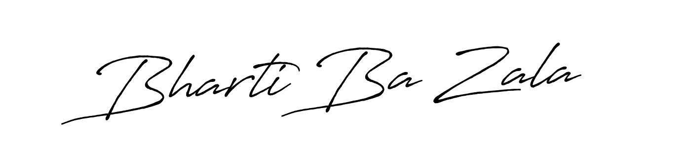 Similarly Antro_Vectra_Bolder is the best handwritten signature design. Signature creator online .You can use it as an online autograph creator for name Bharti Ba Zala. Bharti Ba Zala signature style 7 images and pictures png