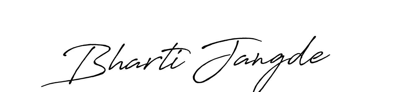 Make a beautiful signature design for name Bharti Jangde. With this signature (Antro_Vectra_Bolder) style, you can create a handwritten signature for free. Bharti Jangde signature style 7 images and pictures png