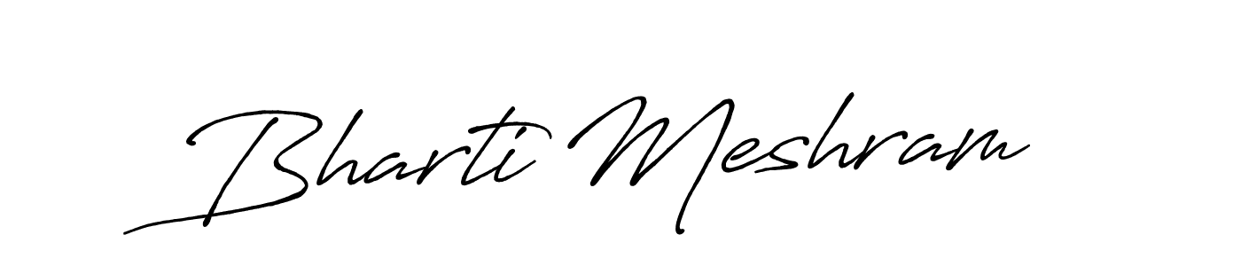 The best way (Antro_Vectra_Bolder) to make a short signature is to pick only two or three words in your name. The name Bharti Meshram include a total of six letters. For converting this name. Bharti Meshram signature style 7 images and pictures png