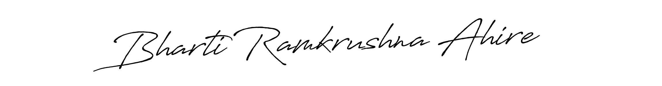 Make a beautiful signature design for name Bharti Ramkrushna Ahire. With this signature (Antro_Vectra_Bolder) style, you can create a handwritten signature for free. Bharti Ramkrushna Ahire signature style 7 images and pictures png