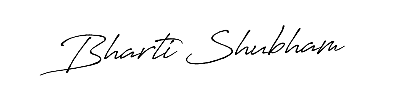 Use a signature maker to create a handwritten signature online. With this signature software, you can design (Antro_Vectra_Bolder) your own signature for name Bharti Shubham. Bharti Shubham signature style 7 images and pictures png