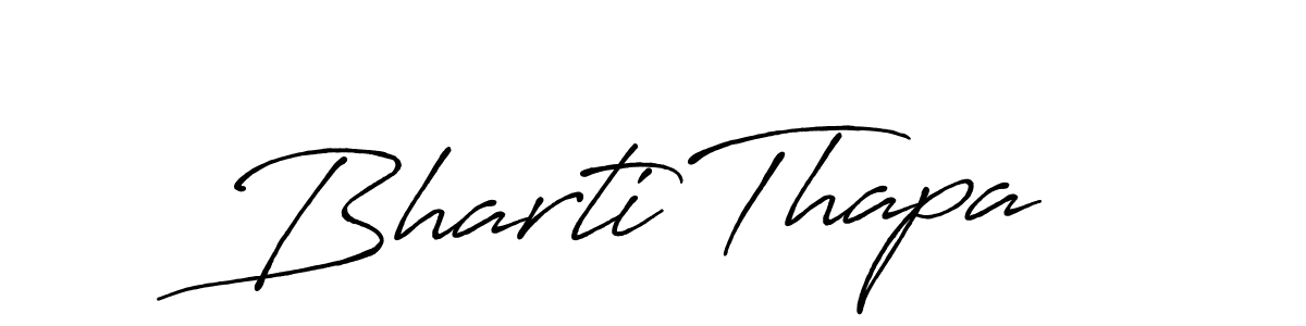Create a beautiful signature design for name Bharti Thapa. With this signature (Antro_Vectra_Bolder) fonts, you can make a handwritten signature for free. Bharti Thapa signature style 7 images and pictures png