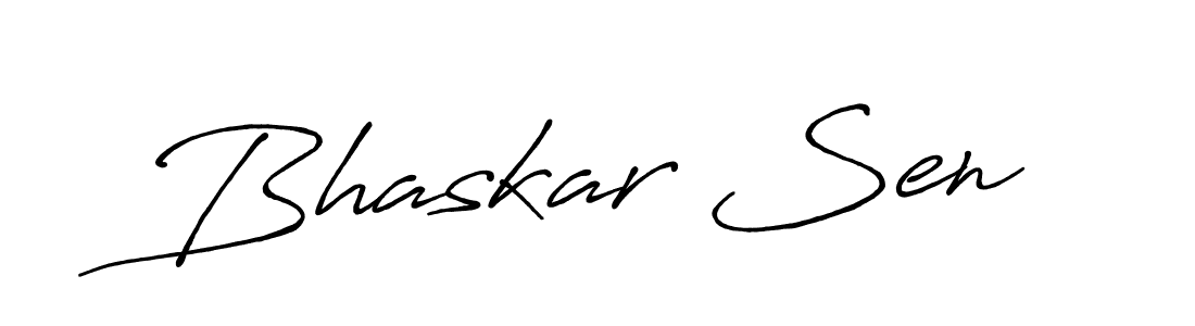 Make a beautiful signature design for name Bhaskar Sen. With this signature (Antro_Vectra_Bolder) style, you can create a handwritten signature for free. Bhaskar Sen signature style 7 images and pictures png