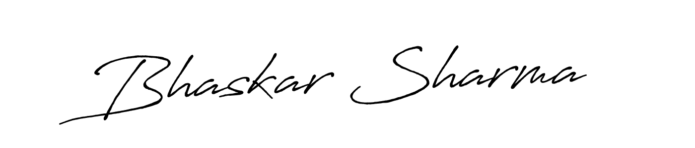 Make a beautiful signature design for name Bhaskar Sharma. With this signature (Antro_Vectra_Bolder) style, you can create a handwritten signature for free. Bhaskar Sharma signature style 7 images and pictures png