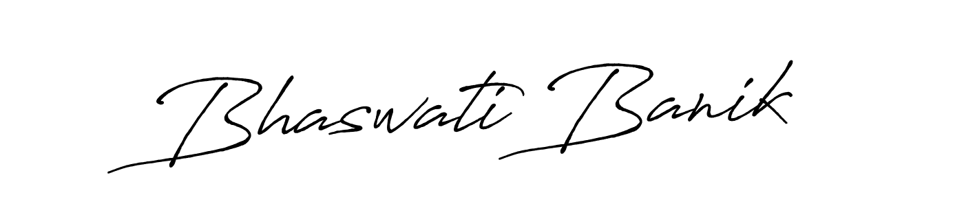 Make a beautiful signature design for name Bhaswati Banik. With this signature (Antro_Vectra_Bolder) style, you can create a handwritten signature for free. Bhaswati Banik signature style 7 images and pictures png