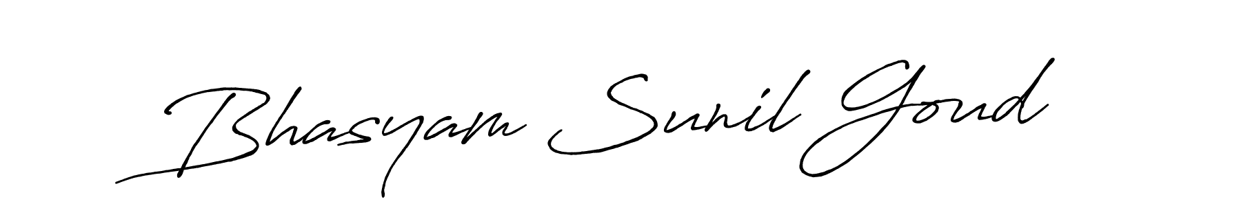 Use a signature maker to create a handwritten signature online. With this signature software, you can design (Antro_Vectra_Bolder) your own signature for name Bhasyam Sunil Goud. Bhasyam Sunil Goud signature style 7 images and pictures png