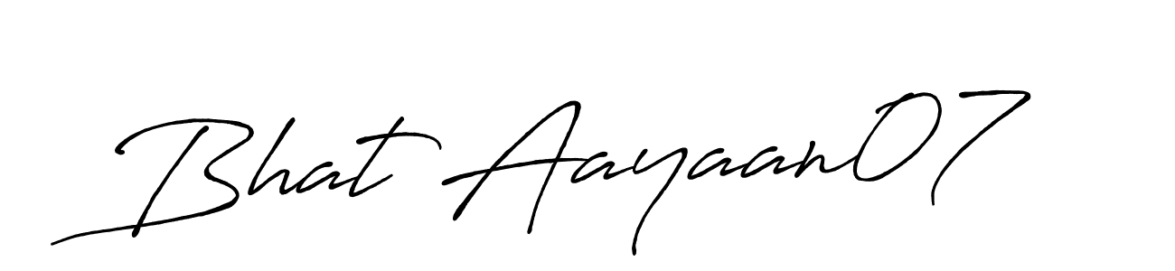 How to make Bhat Aayaan07 signature? Antro_Vectra_Bolder is a professional autograph style. Create handwritten signature for Bhat Aayaan07 name. Bhat Aayaan07 signature style 7 images and pictures png