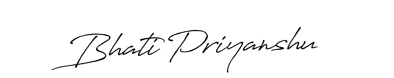 Make a beautiful signature design for name Bhati Priyanshu. With this signature (Antro_Vectra_Bolder) style, you can create a handwritten signature for free. Bhati Priyanshu signature style 7 images and pictures png