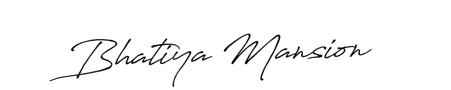 Create a beautiful signature design for name Bhatiya Mansion. With this signature (Antro_Vectra_Bolder) fonts, you can make a handwritten signature for free. Bhatiya Mansion signature style 7 images and pictures png