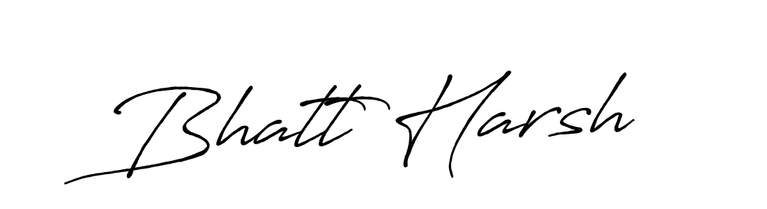 Also we have Bhatt Harsh name is the best signature style. Create professional handwritten signature collection using Antro_Vectra_Bolder autograph style. Bhatt Harsh signature style 7 images and pictures png