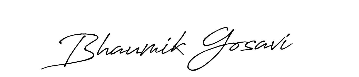 Antro_Vectra_Bolder is a professional signature style that is perfect for those who want to add a touch of class to their signature. It is also a great choice for those who want to make their signature more unique. Get Bhaumik Gosavi name to fancy signature for free. Bhaumik Gosavi signature style 7 images and pictures png