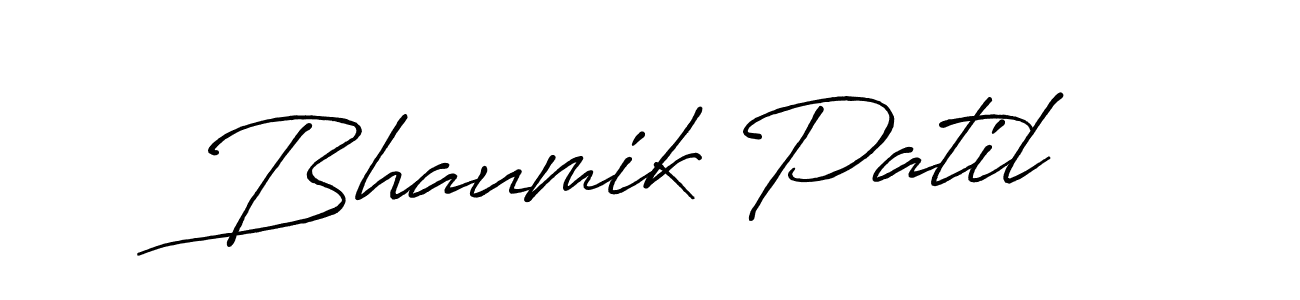 Make a beautiful signature design for name Bhaumik Patil. With this signature (Antro_Vectra_Bolder) style, you can create a handwritten signature for free. Bhaumik Patil signature style 7 images and pictures png